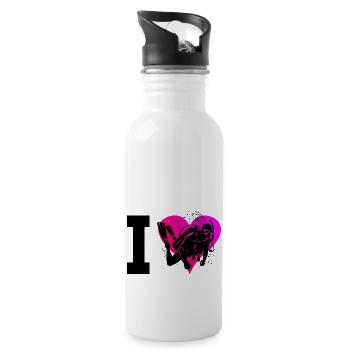 Free Dive Diving Diver Women's Scuba Diving - Water bottle with straw - white - Right