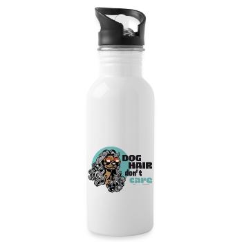 dog hair, don't care - Water bottle with straw - white - Right