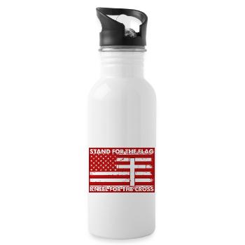 Army War Military Uniform Force Soldier Camouflage - Water bottle with straw - white - Right