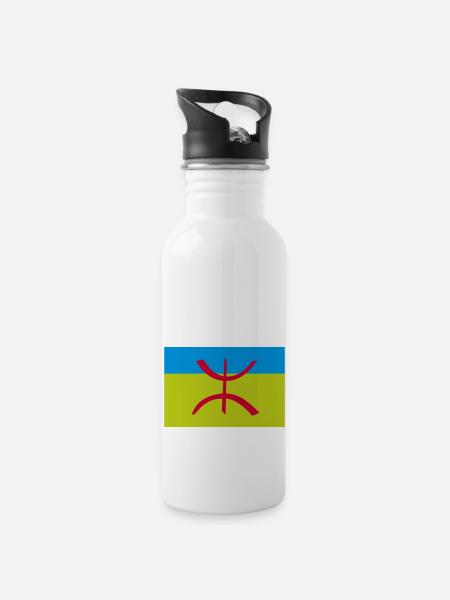 Drapeau Berbère Amazigh Algérie - Gourde avec paille intégrée - blanc