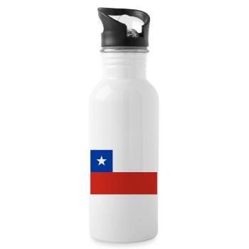 Chili flag / Drapeau Chili - Water bottle with straw - white - Right