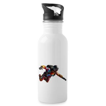 Fallschirmspringen ist ein Extremsport - Trinkflasche mit integriertem Trinkhalm - Weiß - Rechts