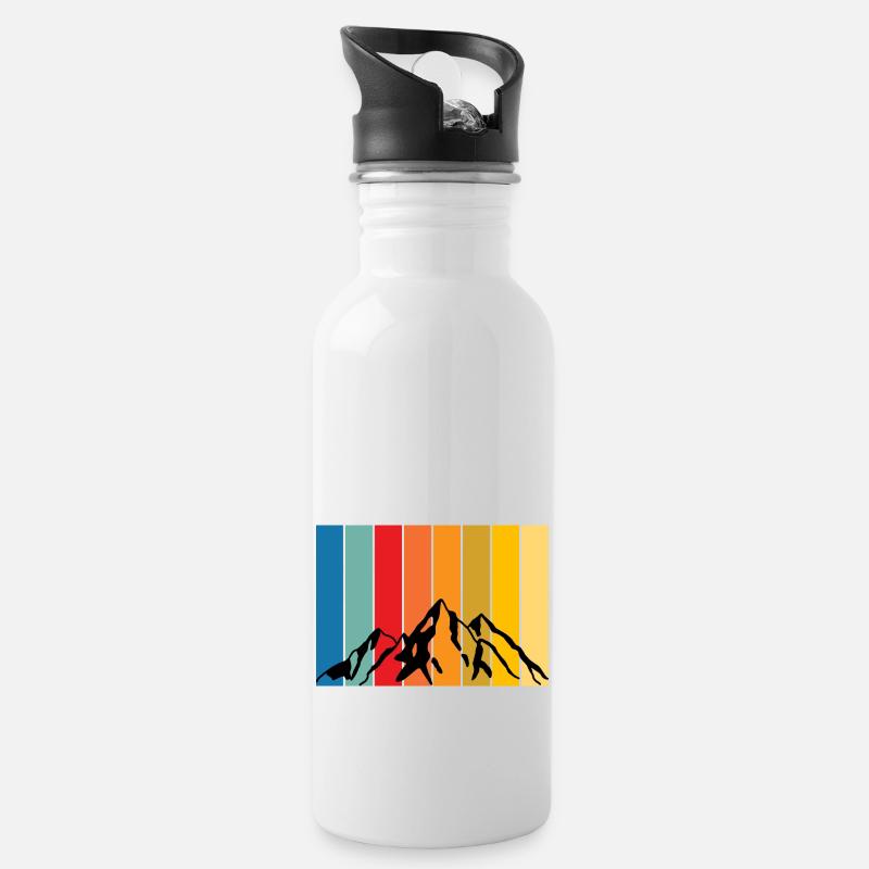 Ombre de montagne - Gourde avec paille intégrée - blanc