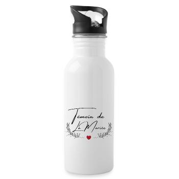 BRIDE'S BEST MAN - MATCHING TSHIRT - Water bottle with straw - white - Right