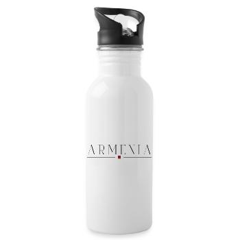 Ich liebe Armenien - Trinkflasche mit integriertem Trinkhalm - Weiß - Rechts