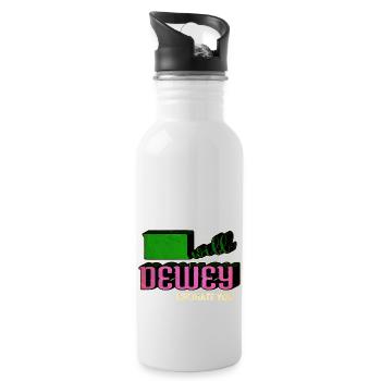 contemporary fiction funny sayings funny - Water bottle with straw - white - Right