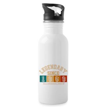 Legendary since 1969 vintage rétro anniversaire - Gourde avec paille intégrée - blanc - Droite
