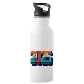 2025 - Trinkflasche mit integriertem Trinkhalm - Weiß - Rechts
