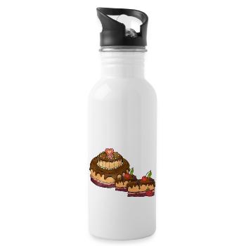 Kuchen - Trinkflasche mit integriertem Trinkhalm - Weiß - Rechts