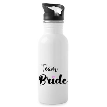 team bride - Trinkflasche mit integriertem Trinkhalm - Weiß - Rechts