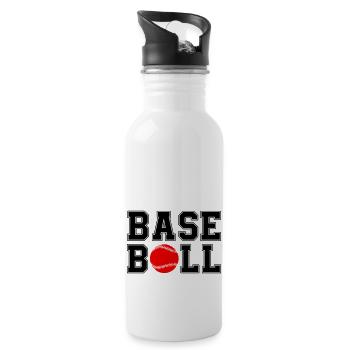 baseball - Trinkflasche mit integriertem Trinkhalm - Weiß - Rechts