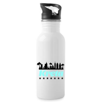 kreta - Trinkflasche mit integriertem Trinkhalm - Weiß - Rechts