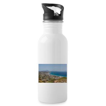 Landschaftsansicht der Burg von Kefalos Insel Kos - Trinkflasche mit integriertem Trinkhalm - Weiß - Rechts