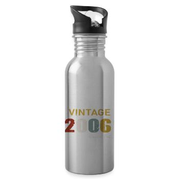 Original parts 2006 - Cadeau d Anniversaire 18 ans - Gourde avec paille intégrée - argent clair - Droite
