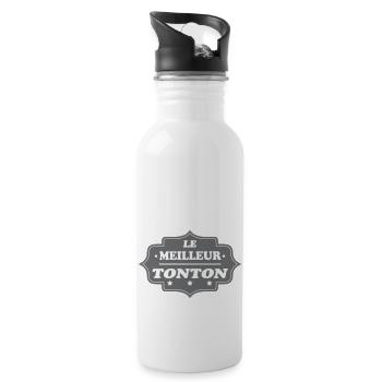 DER BESTE ONKEL 18 - Trinkflasche mit integriertem Trinkhalm - Weiß - Rechts