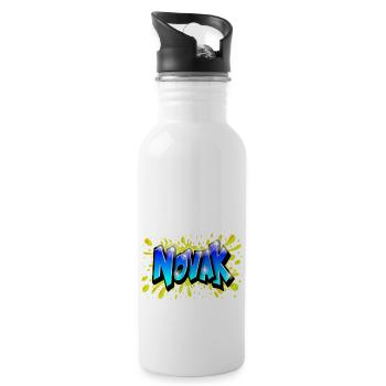 Graffiti NOVAK fait par Max leTagueur. imprimable - Gourde avec paille intégrée - blanc - Droite