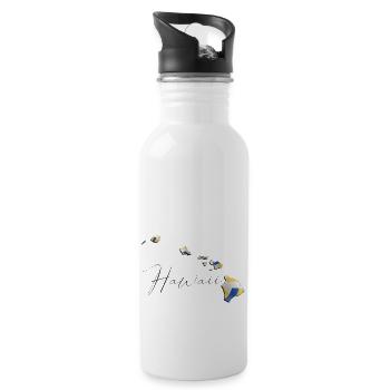 Real Volleyball in the Hawaii State Map HI - Water bottle with straw - white - Right