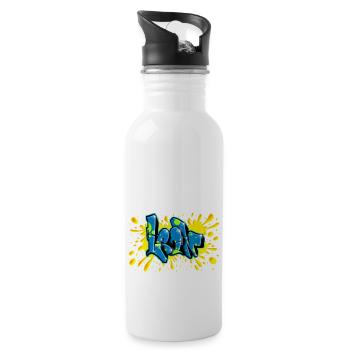 Leon graffiti splash name printable on everything - Water bottle with straw - white - Right