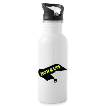 borkum insel - Trinkflasche mit integriertem Trinkhalm - Weiß - Rechts