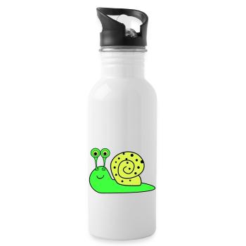 Snail Funny - Water bottle with straw - white - Right