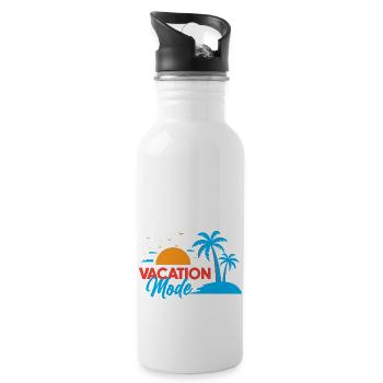 Vacation Mood - Water bottle with straw - white - Right
