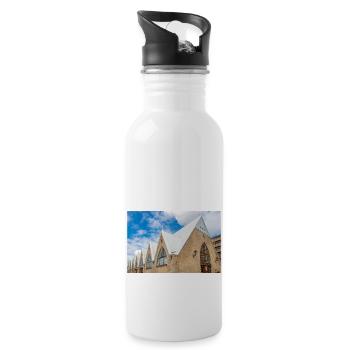 Feskekörka fishmarket Gothenburg City (Göteborg) - Water bottle with straw - white - Right