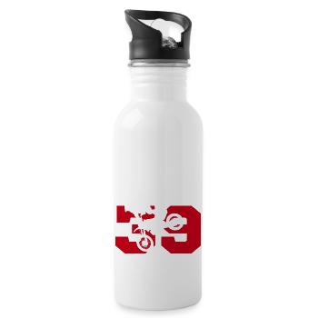 Moto 39 motard - Trinkflasche mit integriertem Trinkhalm - Weiß - Rechts
