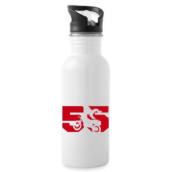 Moto 55 motard - Gourde avec paille intégrée - blanc - Droite