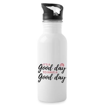 its a good day to have a good day - Water bottle with straw - white - Right