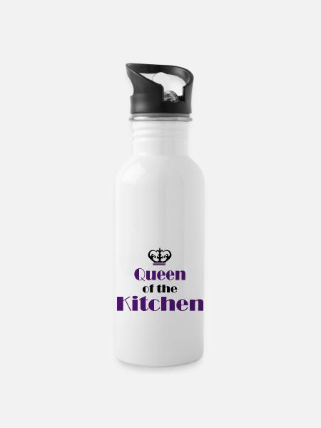 Tablier de cuisine femme - Gourde avec paille intégrée - blanc