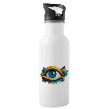 Eye - Trinkflasche mit integriertem Trinkhalm - Weiß - Rechts