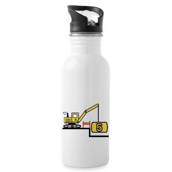 Bagger - Trinkflasche mit integriertem Trinkhalm - Weiß - Rechts