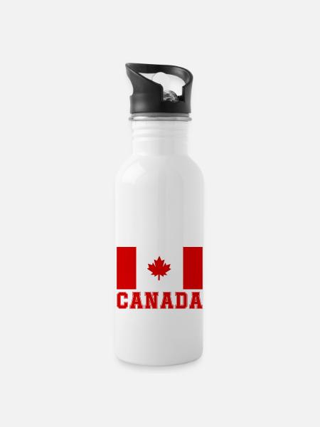 Canada Canada - Water bottle with straw - white