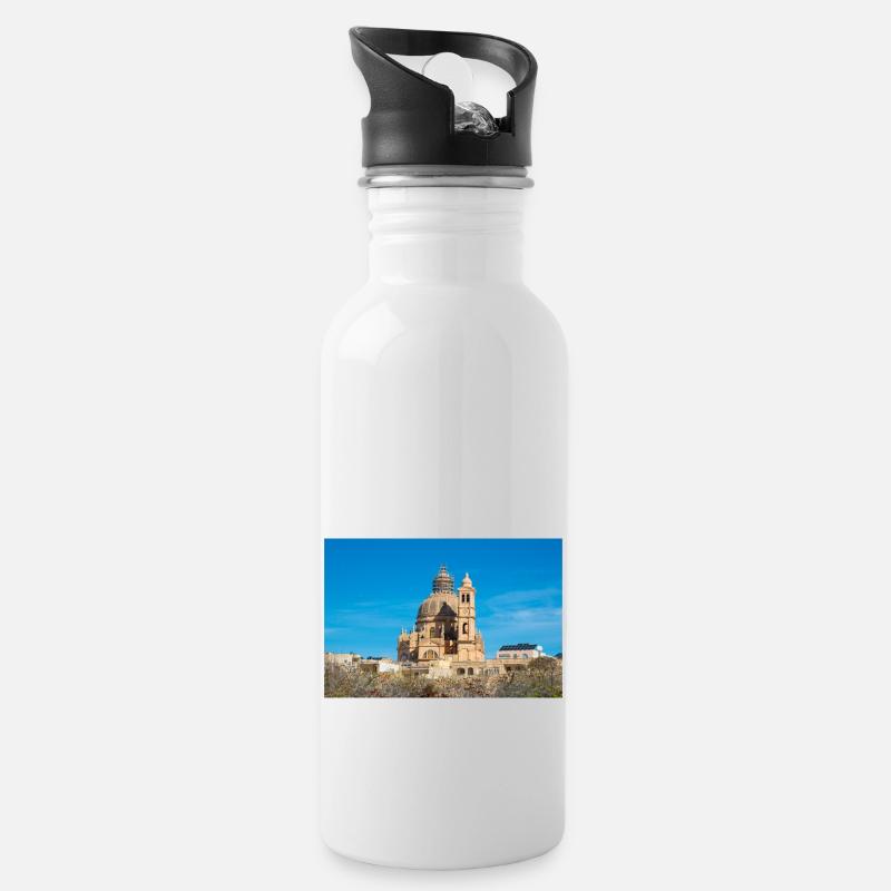 Rotonde de Xewkija, île de Gozo, Malte - Gourde avec paille intégrée - blanc