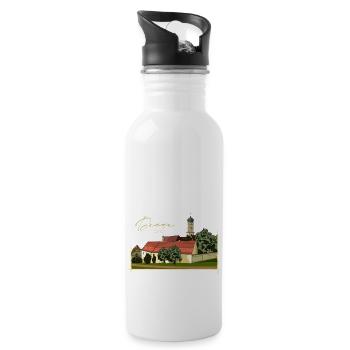 Mönchsdeggingen // Illustration - Trinkflasche mit integriertem Trinkhalm - Weiß - Rechts