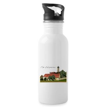 Mönchsdeggingen // Illustration - Trinkflasche mit integriertem Trinkhalm - Weiß - Rechts