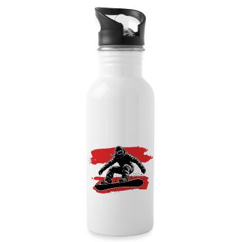 Drapeau de l’Autriche Snowboard - Gourde avec paille intégrée - blanc - Droite