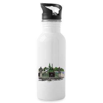 Hochablass // Hochzoll // Augsburg // Illustration - Trinkflasche mit integriertem Trinkhalm - Weiß - Rechts