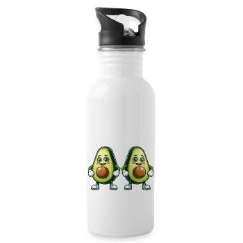 Avocado 2 - Water bottle with straw - white - Right