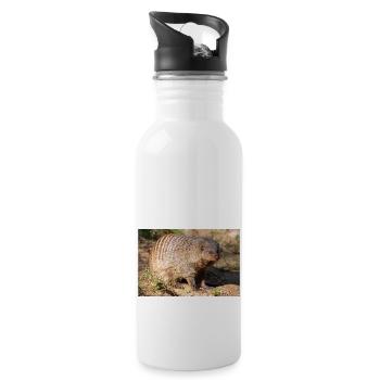 Gebänderte Manguste oder Zebramanguste Zebramanguste - Trinkflasche mit integriertem Trinkhalm - Weiß - Rechts