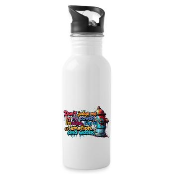 I am a well of emotion and water - Water bottle with straw - white - Right