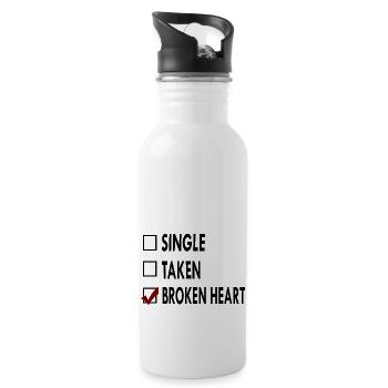 SINGLE noir blanc BROKEN - Gourde avec paille intégrée - blanc - Droite