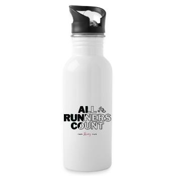 All Runners Count Gift For Runners - Water bottle with straw - white - Right