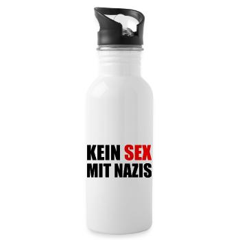 kein sex mit nazis - Trinkflasche mit integriertem Trinkhalm - Weiß - Rechts