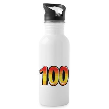 100 Numéro Coloré - Gourde avec paille intégrée - blanc - Droite