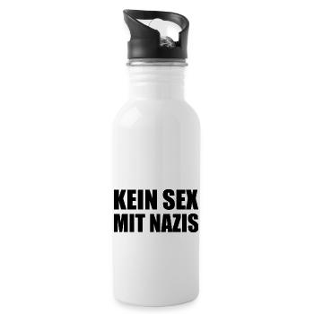 kein sex mit nazis - Trinkflasche mit integriertem Trinkhalm - Weiß - Rechts