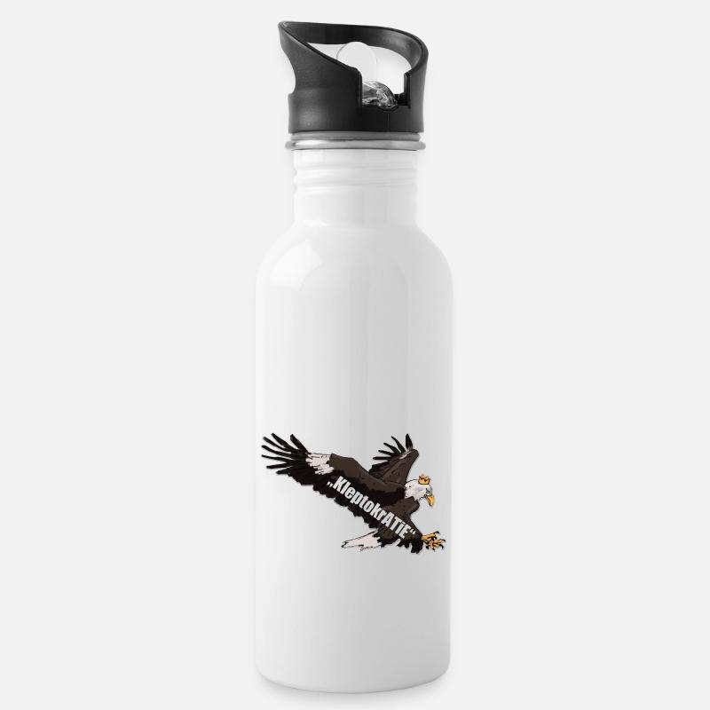 ADLER - Trinkflasche mit integriertem Trinkhalm - Weiß