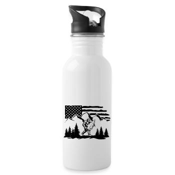 Bigfoot Arrowhead Flint US Flag - Water bottle with straw - white - Right