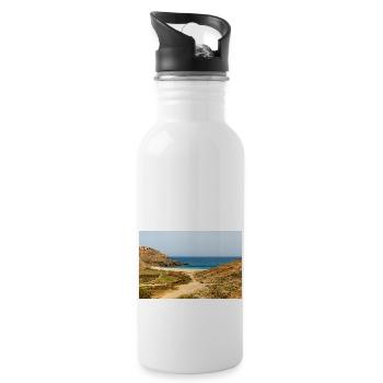 Fokos Beach Mykonos Island South Aegean Region - Water bottle with straw - white - Right