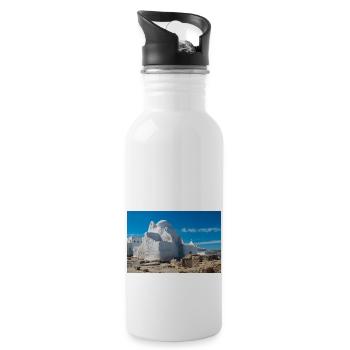 Vieille ville de Mykonos Église de Panagia Paraportiani - Gourde avec paille intégrée - blanc - Droite